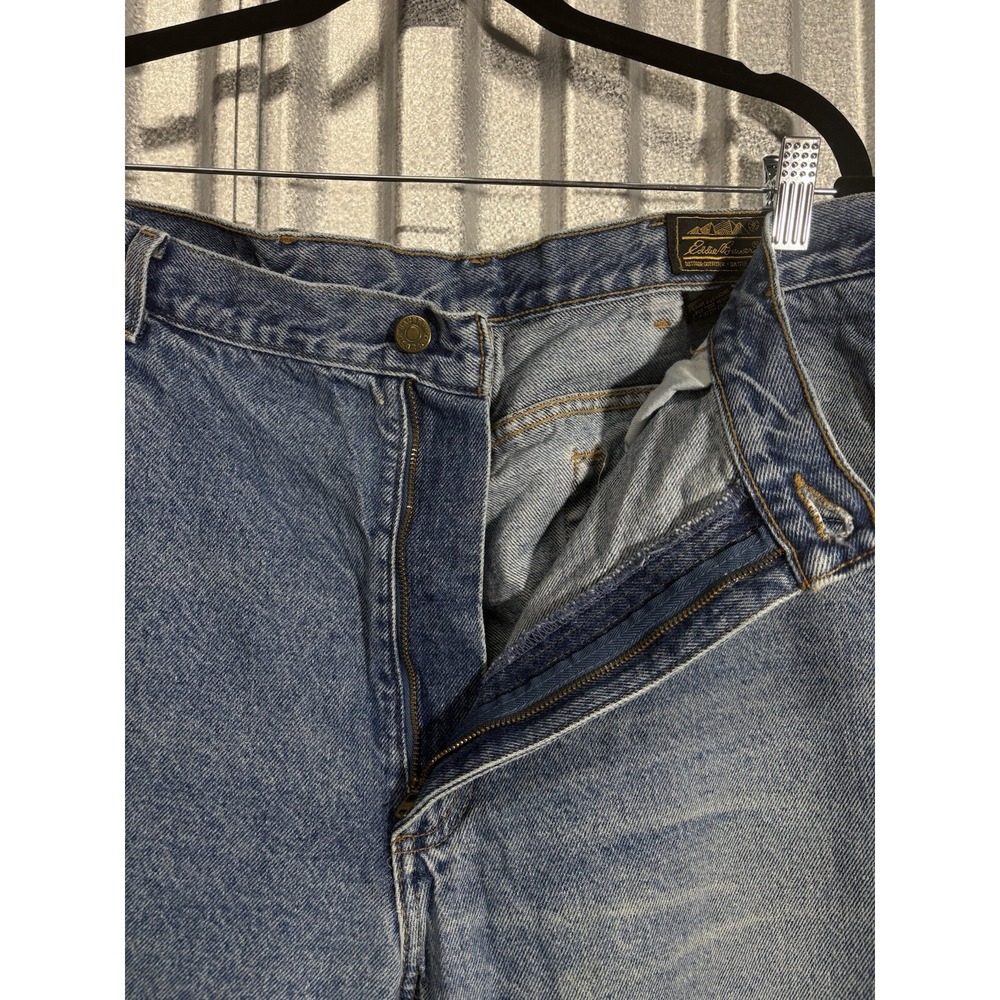 Eddie Bauer Vintage 90s Men Jeans 38x32 Light Wash Straight Leg Denim High Rise - Picture 3 of 8